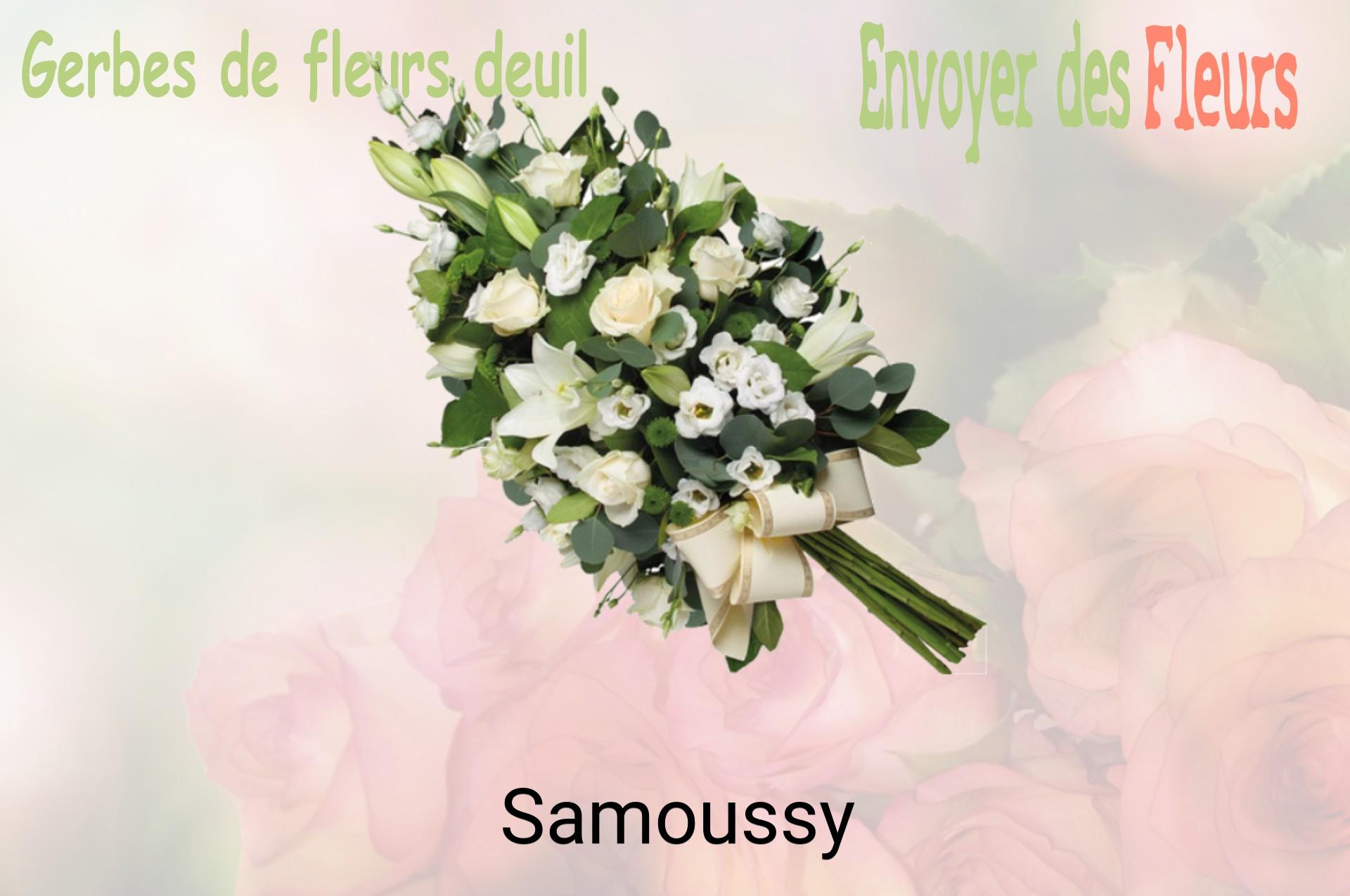 Gerbe de fleurs de deuil livrée à Samoussy